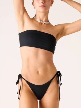 NWT Londre The bandeau~MatteBlack Strapless Bandeau Top